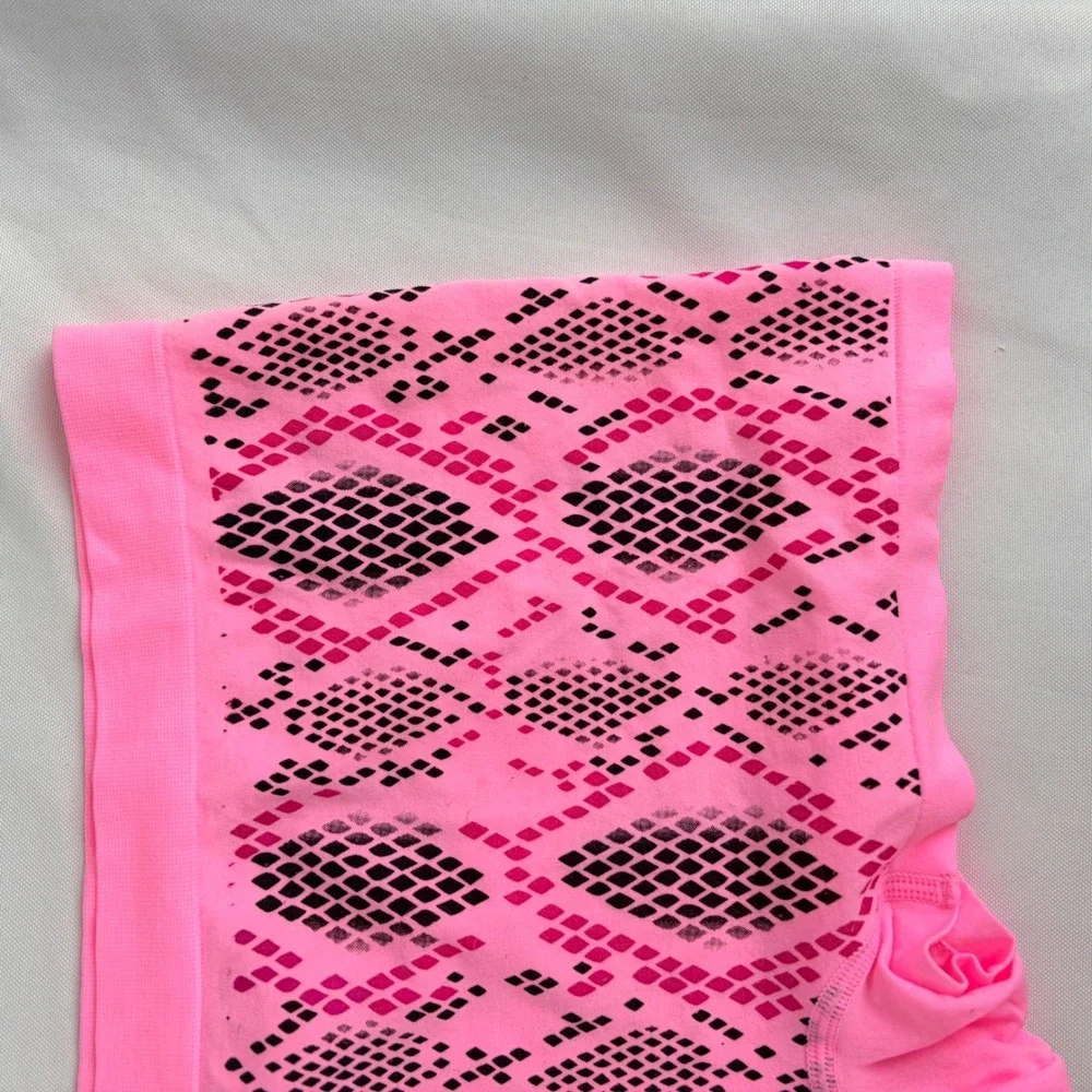 No‎ Boundaries Pink Snakeskin Activewear Tank Top and Boy Short Set Large 12-14